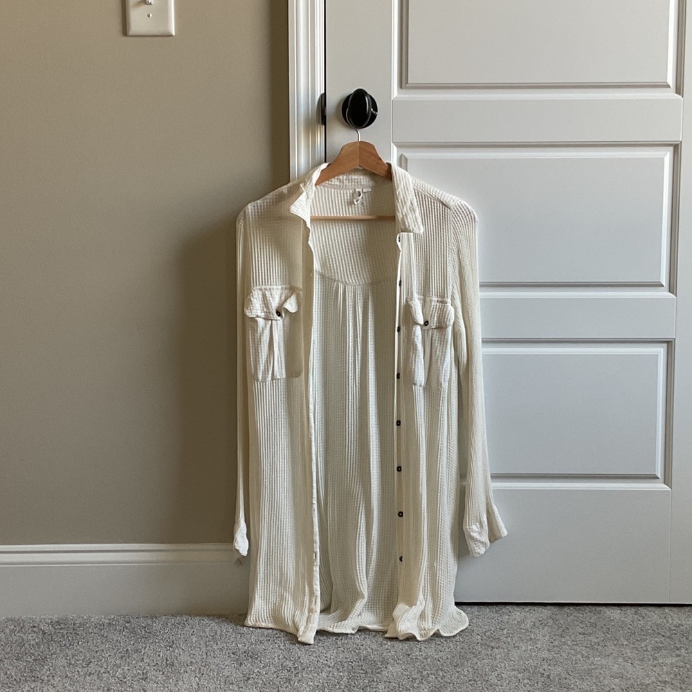 Rip Curl Cream Button-Up Top